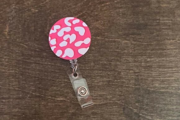 Leopard Print Badge Reel STL